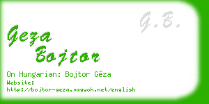 geza bojtor business card