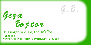 geza bojtor business card